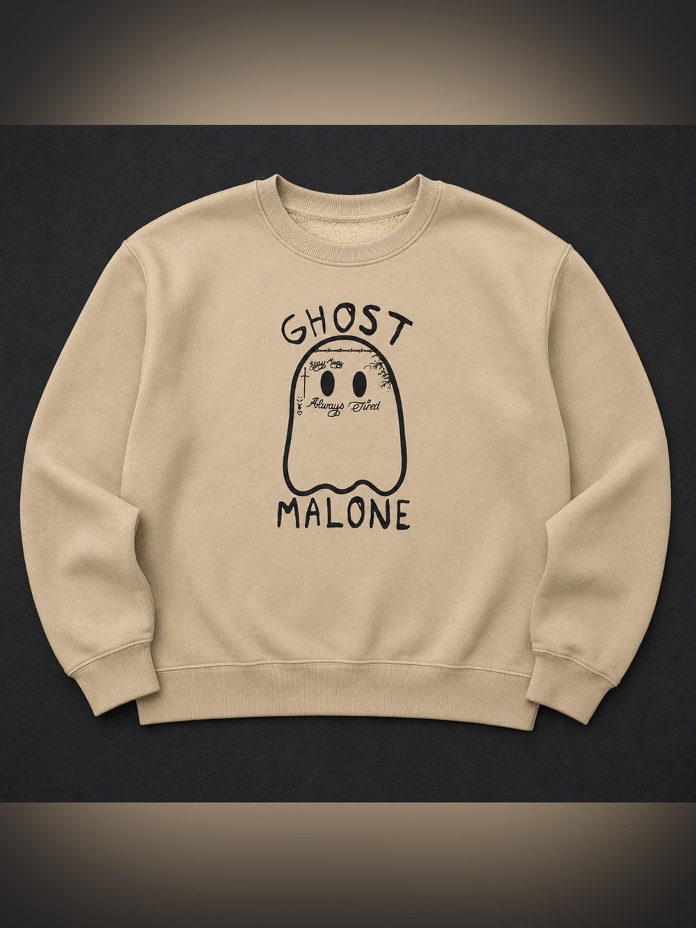 Ghost Malone “Always Tired” Graphic Sweatshirt | Approx. M/L